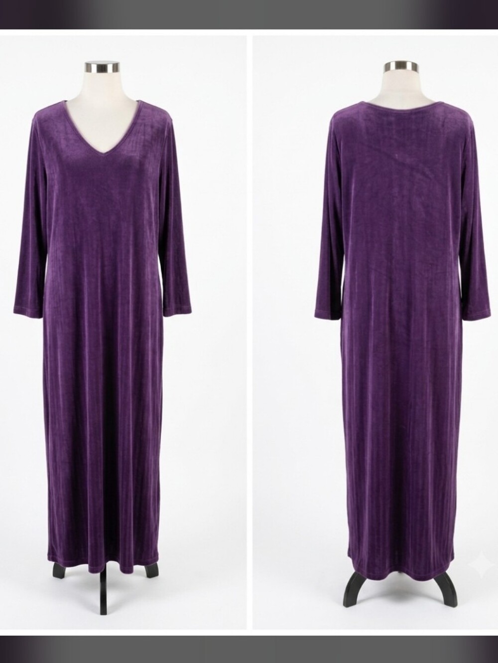 Purple Slinky Brand Midi Travel Dress Women's Lg